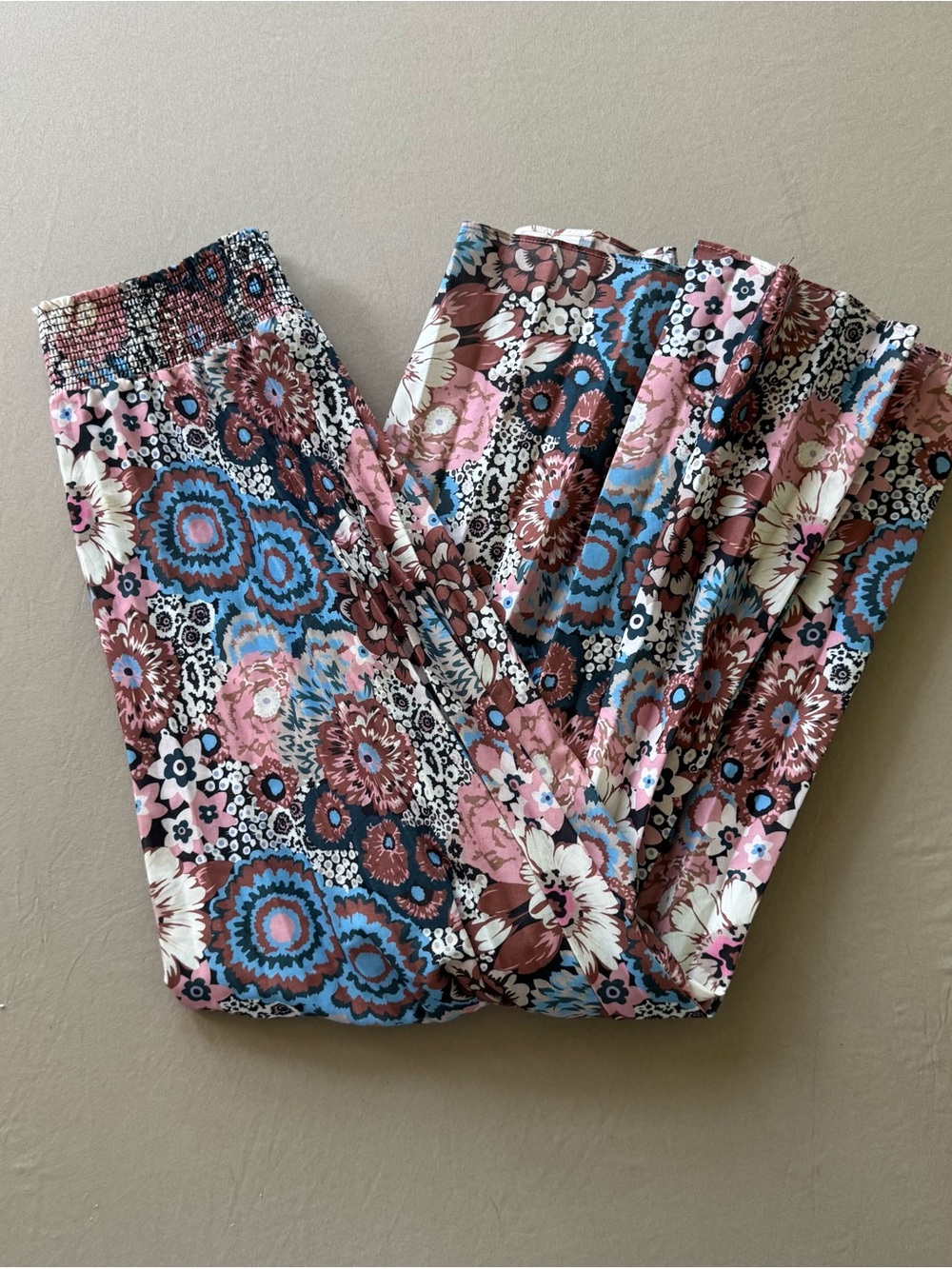 Basix multi-color floral pleated maxi skirt
